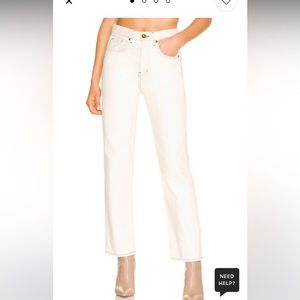 Size 27 Veronica Beard Blake Straight High Rise Jean - ECRU